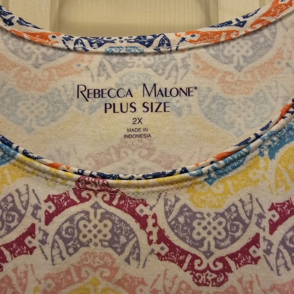 Rebecca Malone Summer Short Sleeved Top - 2X - Picture 2 of 5